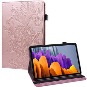 чехол-крышка для Samsung Galaxy Tab S7, flower, розовый