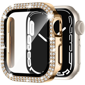 2в1 чехол и защитное стекло для часов Apple Watch 4/5/6/SE 40mm, Gold