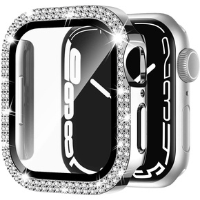 2в1 чехол и защитное стекло для часов Apple Watch 4/5/6/SE 40mm, Silver
