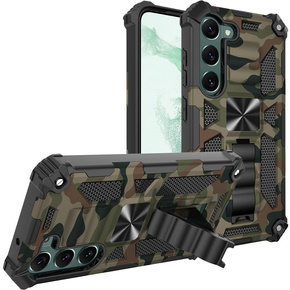 Etui Armor KickStand do Samsung Galaxy S23 Plus, Camouflage, Green