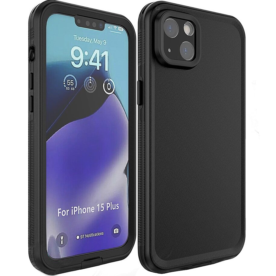 Водонепроницаемый чехол IP68 для iPhone 15 Plus, чёрный | Yourcase.com.ua