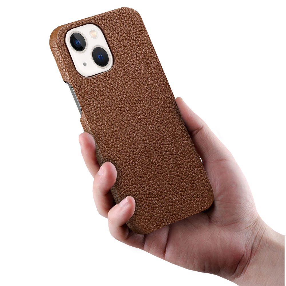 Кожаный чехол ERBORD для iPhone 13 , Leather Grain,Коричневый |  Yourcase.com.ua