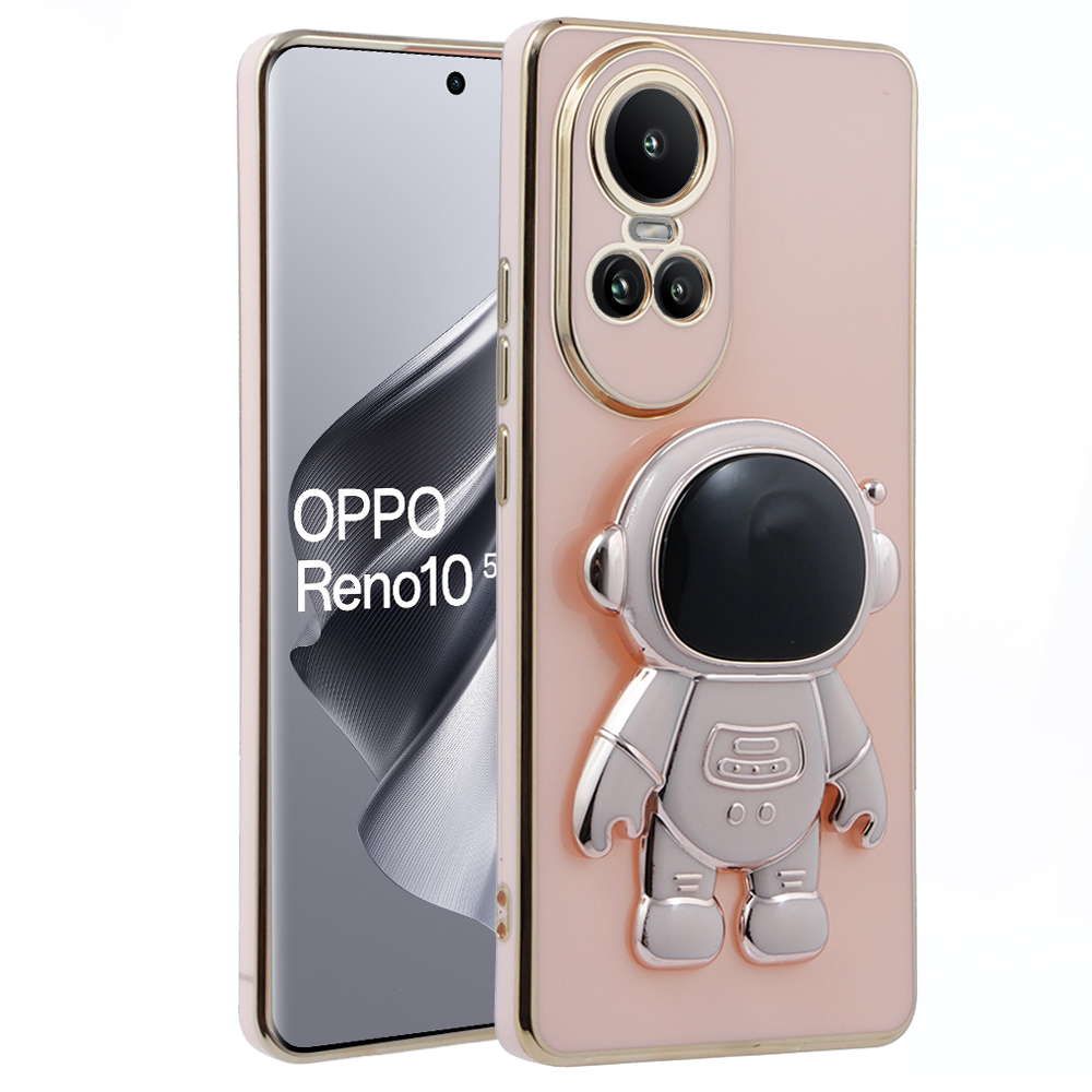 Чехол до Oppo Reno 10 / 10 Pro, Astronaut, розовый