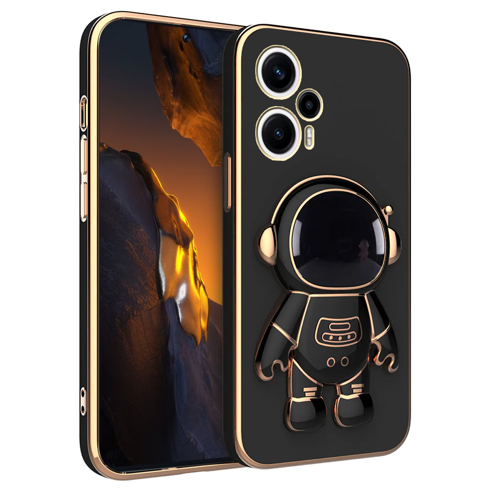 Чехол до Xiaomi Poco F5, Astronaut, чёрный | Yourcase.com.ua