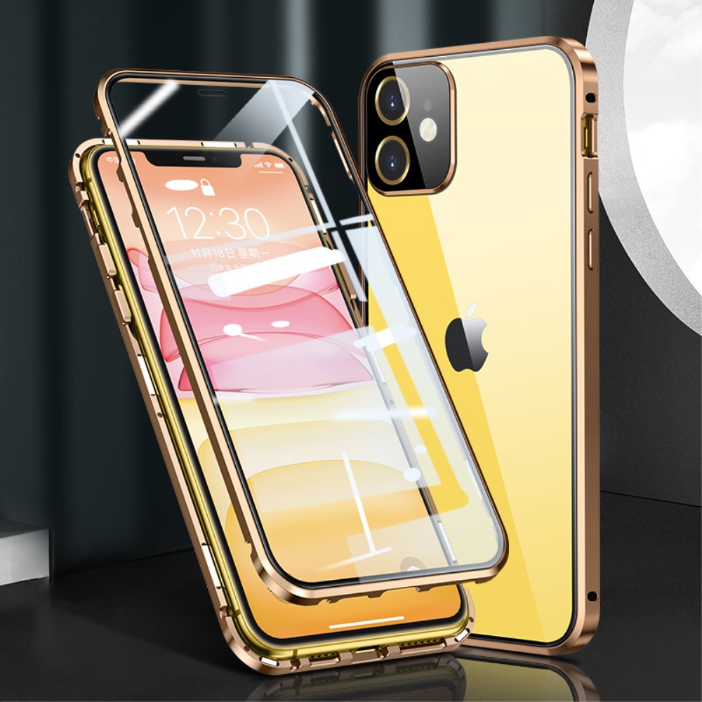 Чехол до iPhone 12 Mini, Magnetic Dual Glass, золотой | Yourcase.com.ua