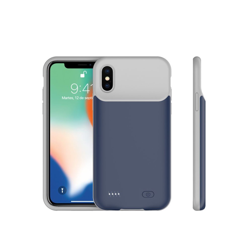 Чехол с батареей 5200mAh до iPhone X/XS, Blue