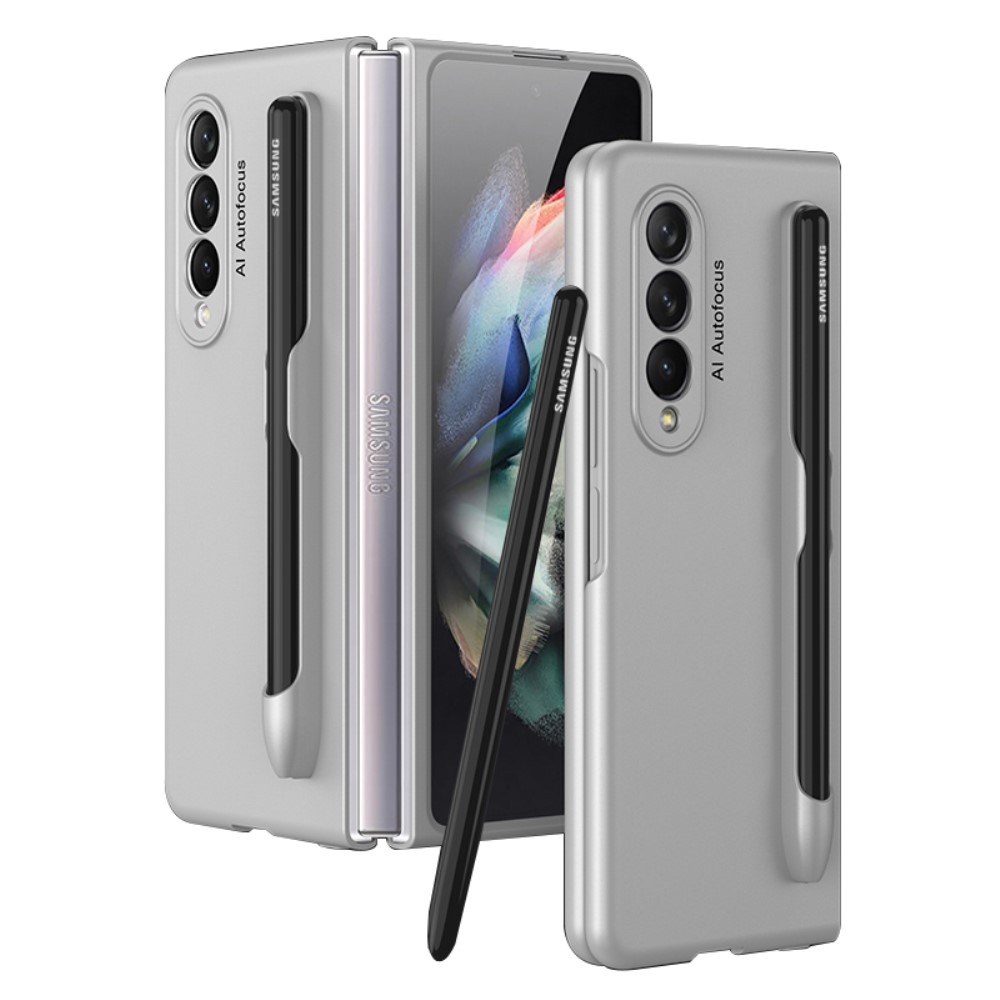 Чехол GKK Shockproof для Samsung Galaxy Z Fold3 5G,с держателем для  стилуса, Silver