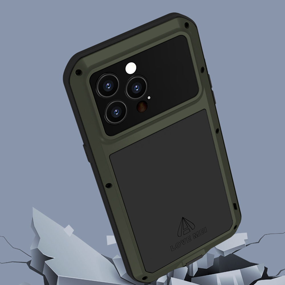 Чехол Love Mei до iPhone 14 Pro, armored with glass, зелёный |  Yourcase.com.ua