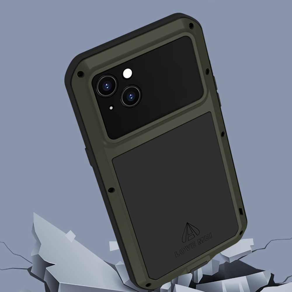 Чехол Love Mei до iPhone 14, armored with glass, зелёный | Yourcase.com.ua