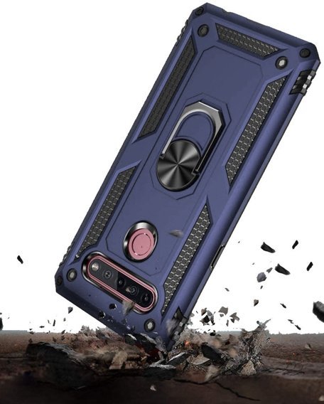 Бронированный Чехол до LG K51S, Nox Case Ring, синий
