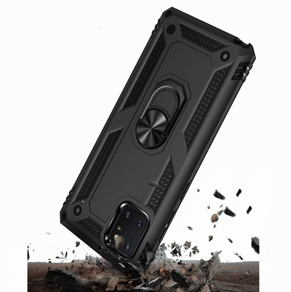 Бронированный Чехол до Samsung Galaxy Note 10 Lite, Nox Case Ring, чёрный