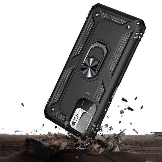 Бронированный Чехол до Xiaomi Redmi Note 10 5G, Nox Case Ring, чёрный