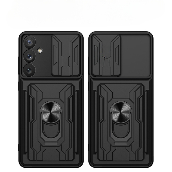 Бронированный чехол для Samsung Galaxy A34 5G, Camera Slide Card Slot, чёрный