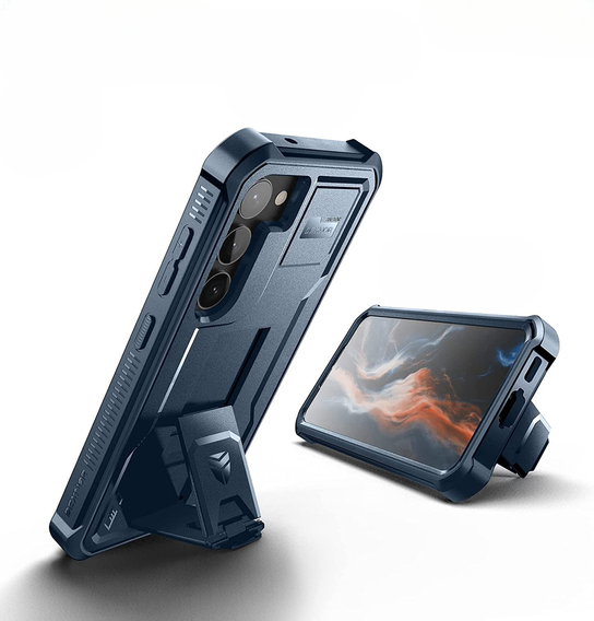 Бронированный чехол для Samsung Galaxy S23+ Plus, Dexnor Full Body (Two Frames), темно-синий