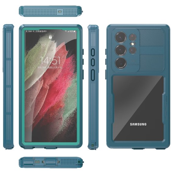 Водонепроницаемый чехол IP68 для Samsung Galaxy S23 Ultra, зелёный