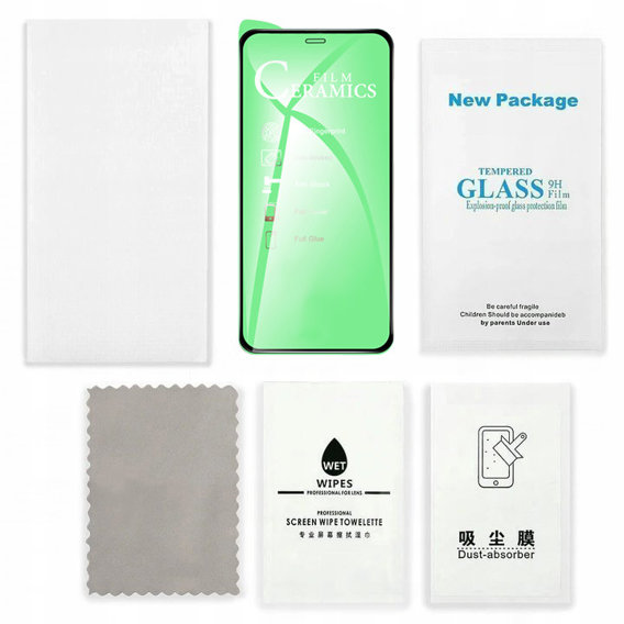 Гибридное стекло Full Glue Ceramic до iPhone 12 Pro Max, Black