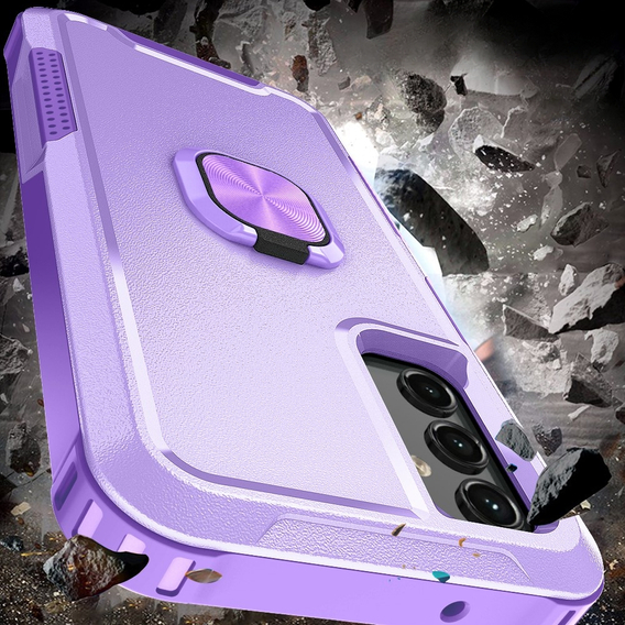 Двухкомпонентный бронированный чехол с кольцом-подставкой для  Samsung Galaxy A14 4G/5G, Purple