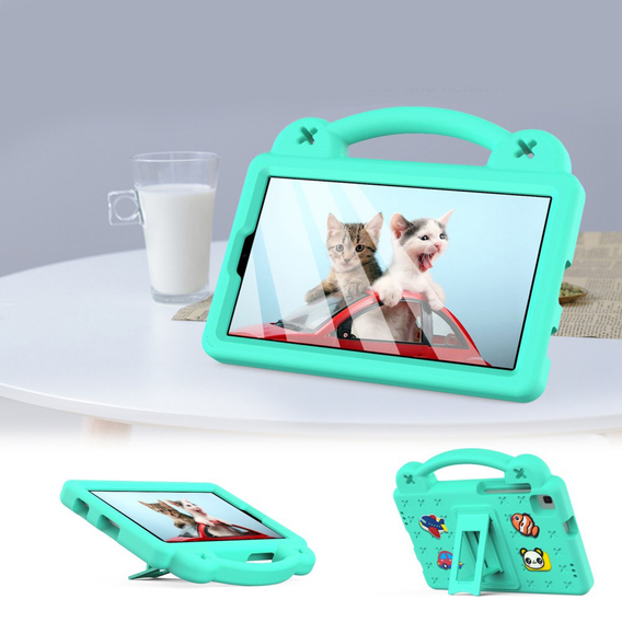 Детский чехол для Samsung Galaxy Tab A7 Lite 8.7 T220/T225, Cute Patterns, с подставкой, зелёный