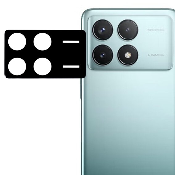 Закаленное стекло камеры для Xiaomi Poco F6 Pro, чёрный