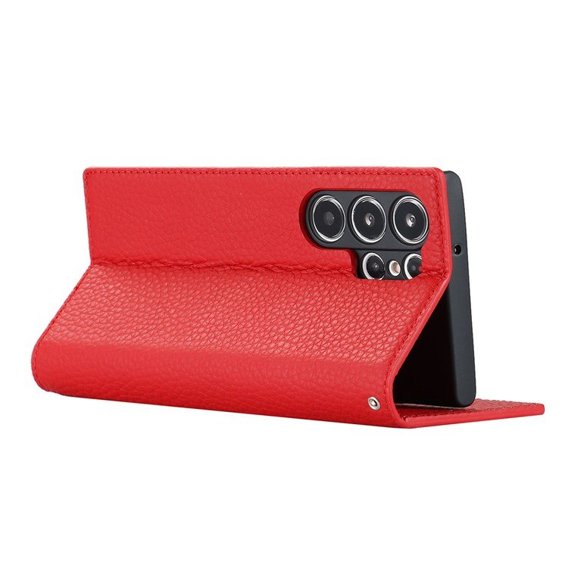 Кожаный чехол для Samsung Galaxy S23 Ultra, ERBORD Grain Leather, красная
