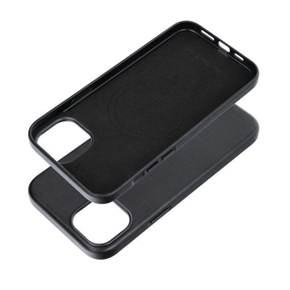 Кожаный чехол Mag Cover для iPhone 15 Plus, чёрный