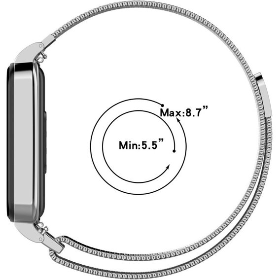 Металический браслет с чехлом для часов Xiaomi Redmi Smart Band 2, Silver