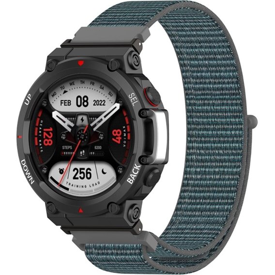 Нейлоновый ремешок до Amazfit T-Rex 2, Cyan Grey