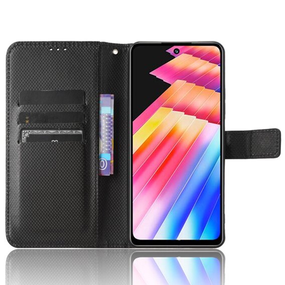 Откидной чехол для Infinix Hot 30, Wallet Smart Magnet, чёрный