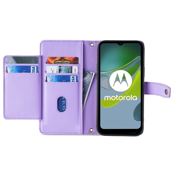 Откидной чехол для Motorola Moto G84 5G, Wallet Zipper Pocket, фиолетовый