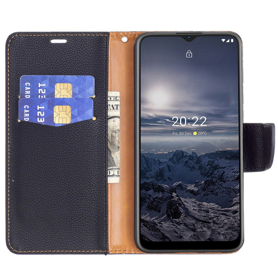 Откидной чехол для Nokia G11 / G21, Litchi Wallet Case, чёрный
