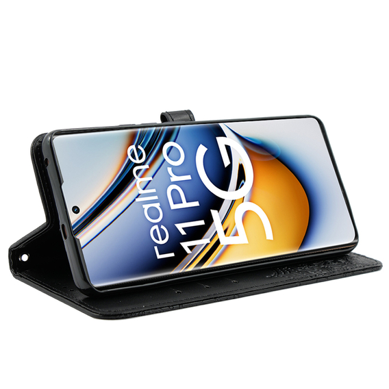 Откидной чехол для Realme 11 Pro / 11 Pro +, Mandala, чёрный