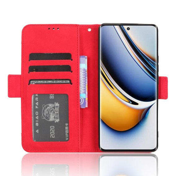 Откидной чехол для Realme 11 Pro 5G / Pro+ 5G, Card Slot, красный