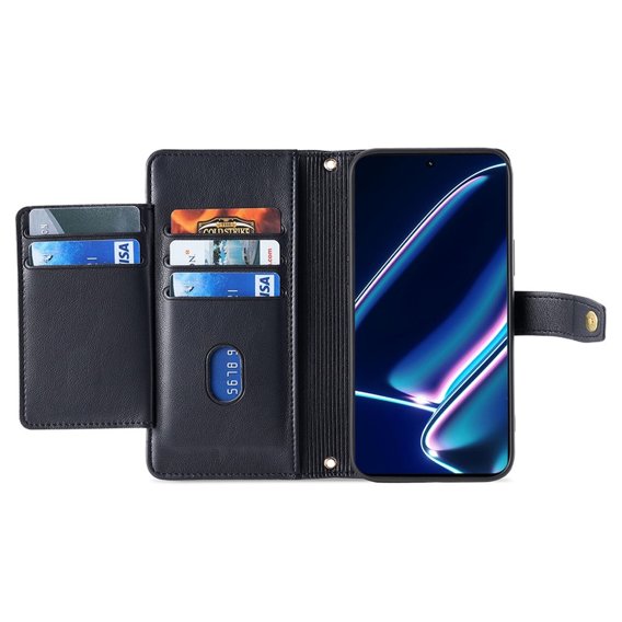 Откидной чехол для Realme 11 Pro 5G / Pro+ 5G, Wallet Zipper Pocket, чёрный