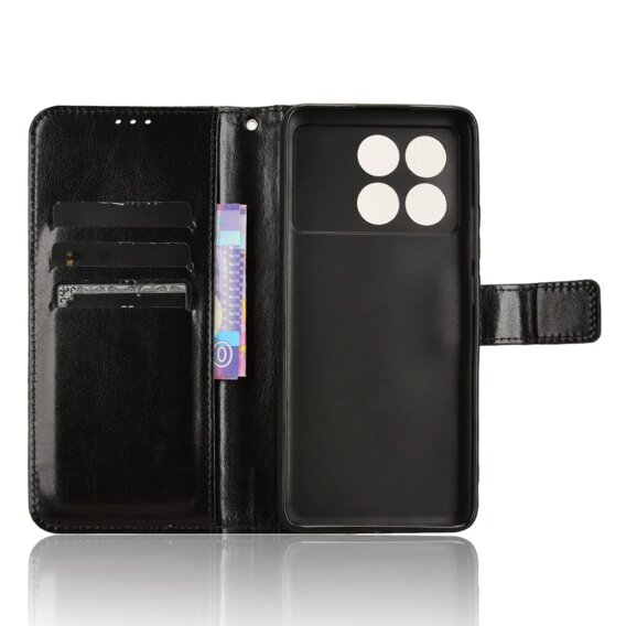 Откидной чехол для Realme 12 Pro 5G / 12 Pro+ 5G, Crazy Horse Wallet, чёрный