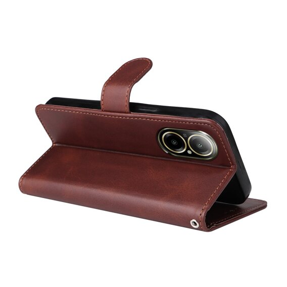 Откидной чехол для Realme C67, Leather Wallet, коричневый