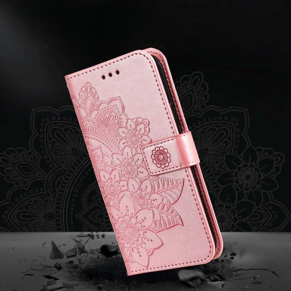 Откидной чехол для Samsung Galaxy A14 4G/5G, Mandala Flower, розовый rose gold