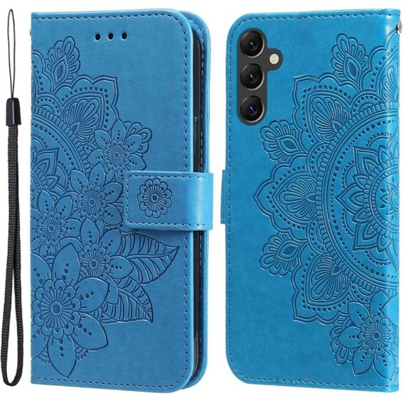 Откидной чехол для Samsung Galaxy A14 4G/5G, Mandala Flower, синий