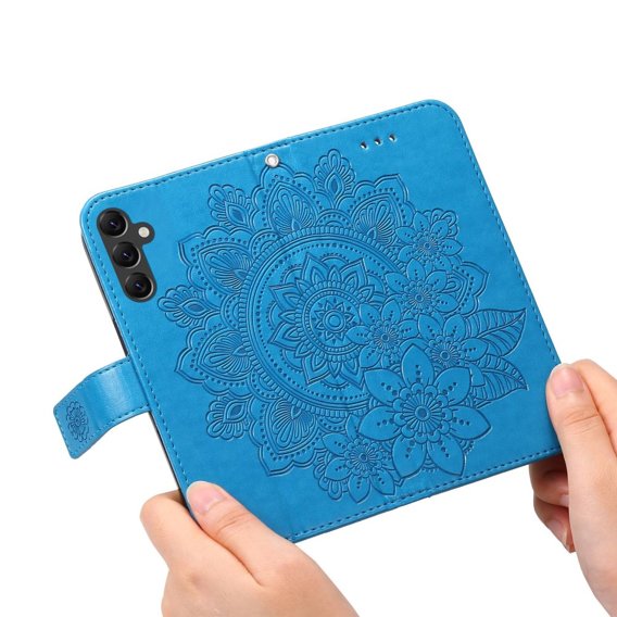 Откидной чехол для Samsung Galaxy A14 4G/5G, Mandala Flower, синий