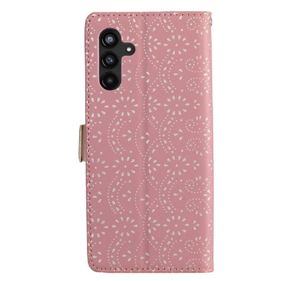 Откидной чехол для Samsung Galaxy A14 4G/5G, Wallet Pocket, Zipper Lace, розовый
