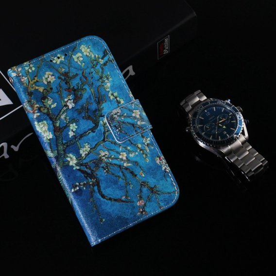 Откидной чехол для Samsung Galaxy A14 4G/5G, Wallet, Sakura, синий