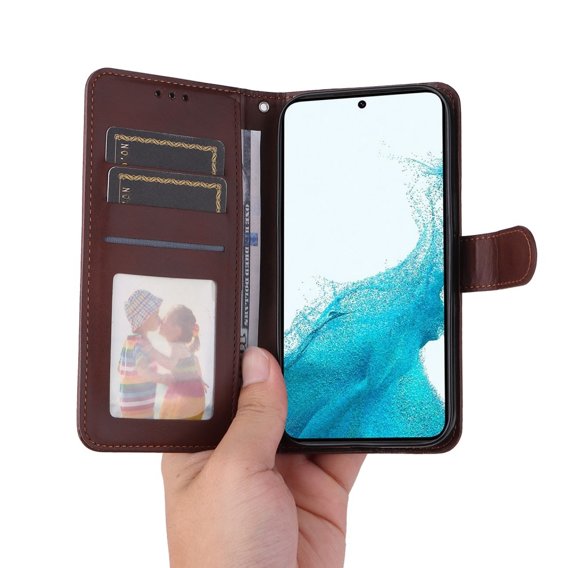 Откидной чехол для Samsung Galaxy A34 5G, Leather Wallet, коричневый