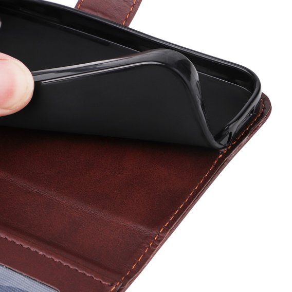 Откидной чехол для Samsung Galaxy A34 5G, Leather Wallet, коричневый