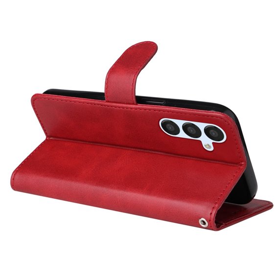 Откидной чехол для Samsung Galaxy A34 5G, Leather Wallet, красный