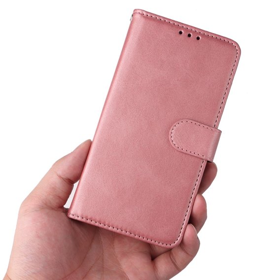 Откидной чехол для Samsung Galaxy A34 5G, Leather Wallet, розовый rose gold