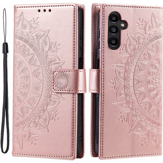 Откидной чехол для Samsung Galaxy A34 5G, Mandala, розовый rose gold