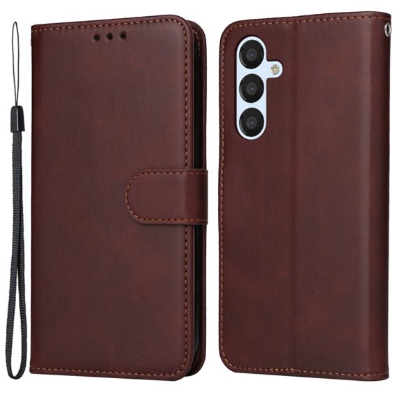 Откидной чехол для Samsung Galaxy A54 5G, Leather Wallet, коричневый