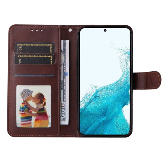 Откидной чехол для Samsung Galaxy A54 5G, Leather Wallet, коричневый