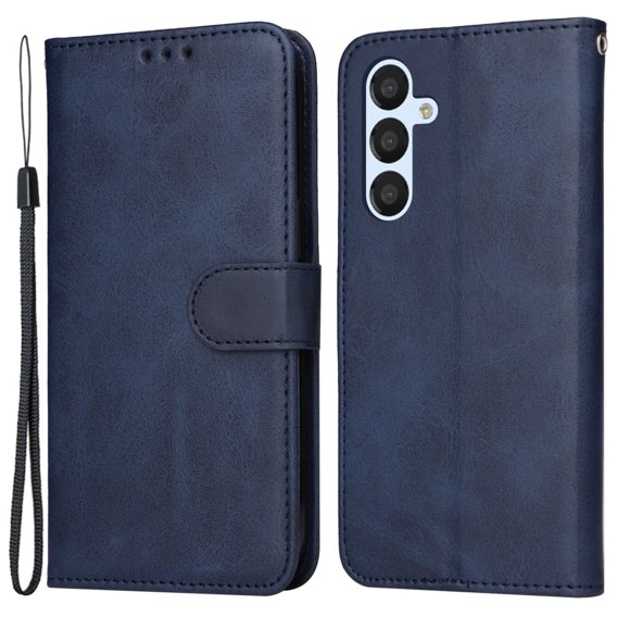 Откидной чехол для Samsung Galaxy A54 5G, Leather Wallet, темно-синий