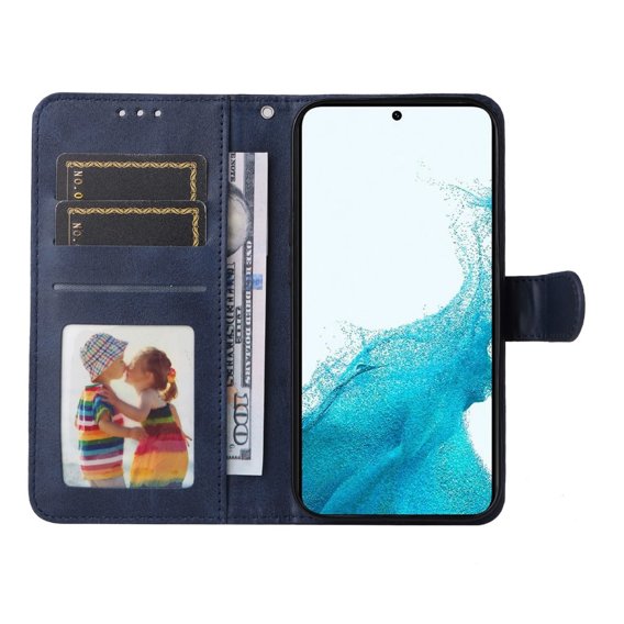 Откидной чехол для Samsung Galaxy A54 5G, Leather Wallet, темно-синий