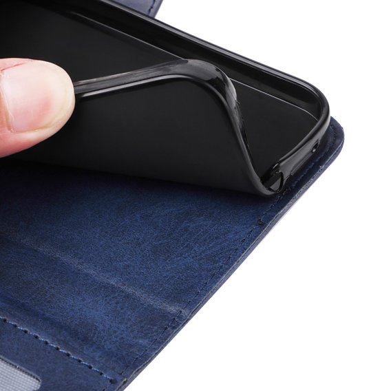 Откидной чехол для Samsung Galaxy A54 5G, Leather Wallet, темно-синий